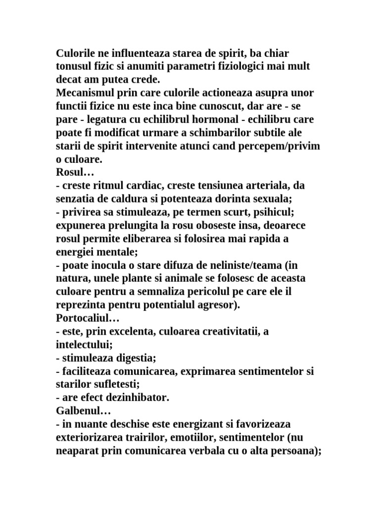 Culorile Si Starea de Spirit | PDF