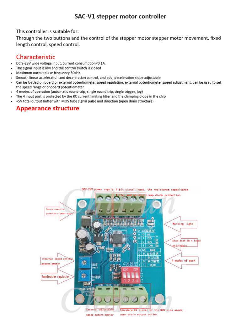 SAC-V1 Stepper Motor Controller Guide | PDF | Manufactured Goods ...