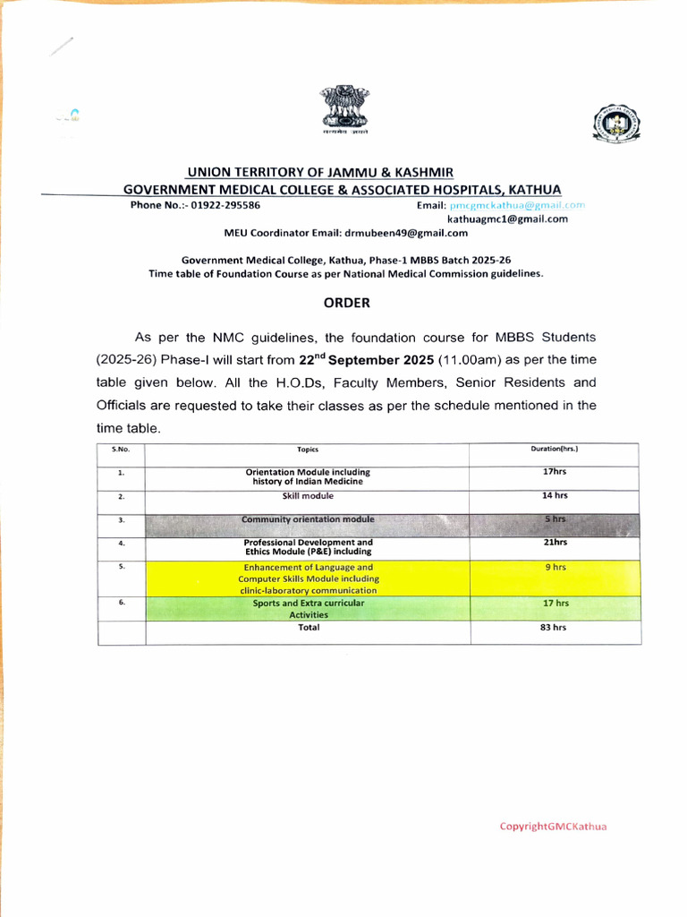 NMC Foundation Course Schedule 2025 | PDF | Medical School | Health Care