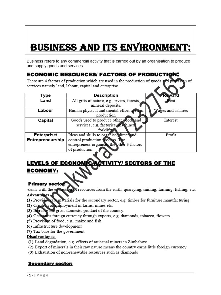 Understanding Economic Systems and Production Factors | PDF ...