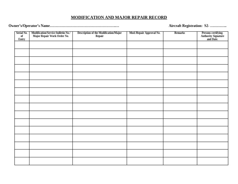 Page 06 Mod & Maj Repair Record | PDF