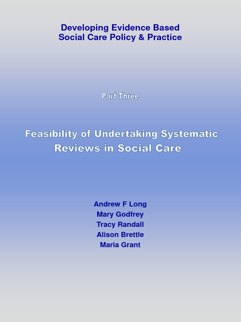 Systematic Reviews in Social Care Feasibility | PDF | Systematic Review ...