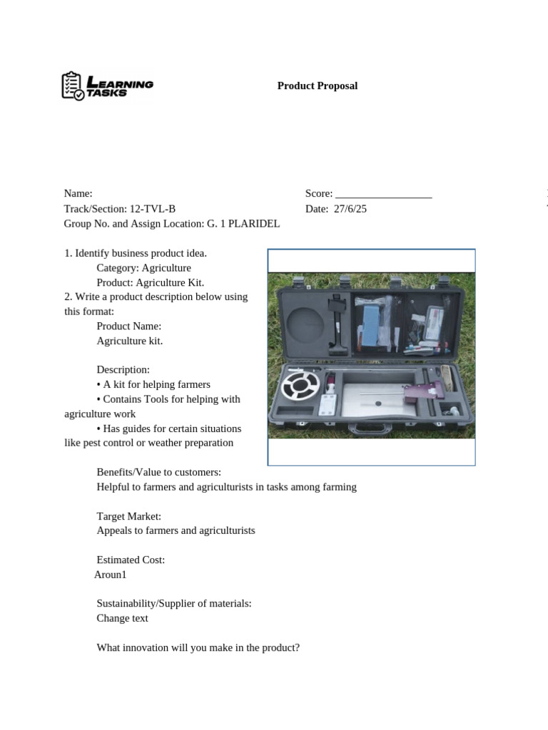 Product Proposal Template | PDF