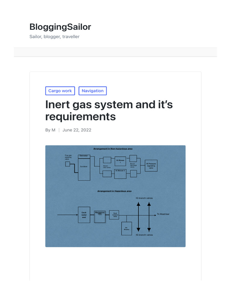 Inert Gas System and It's Requirements - BloggingSailor | PDF | Oil ...