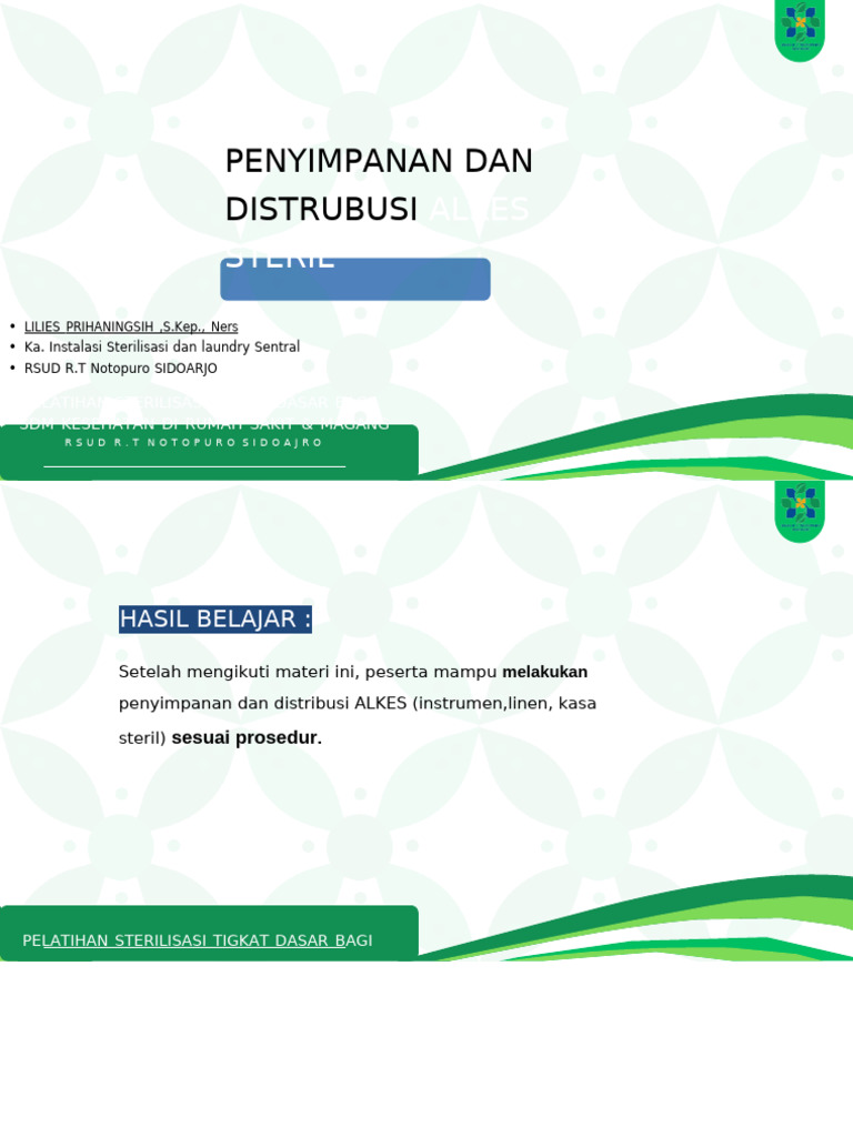 Simulasi Penyimpanan Dan Distribusi Alkes Steril | PDF