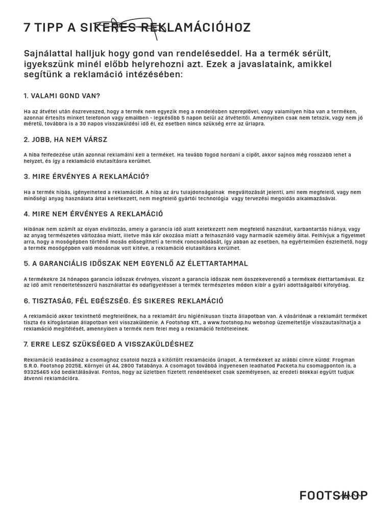 Reklamace HU | PDF