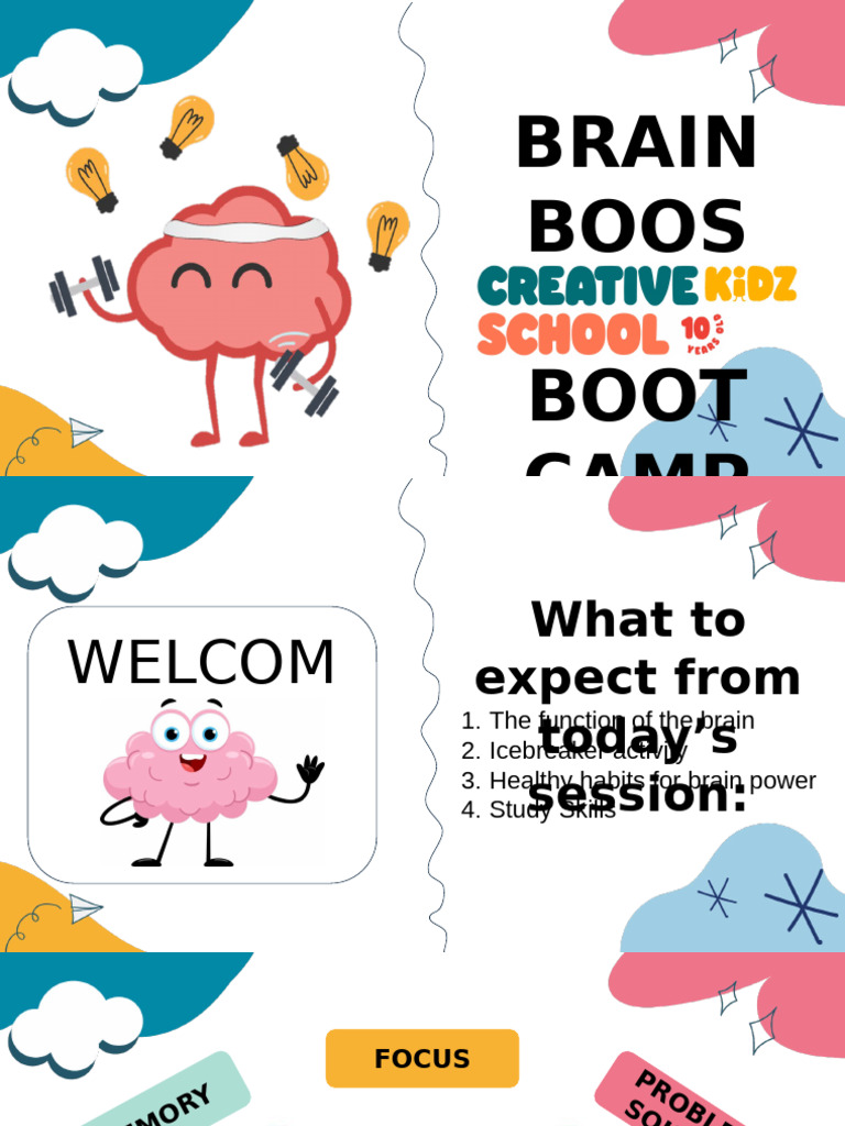 Brain Boost Camp: Study Skills Guide | PDF | Mind | Learning