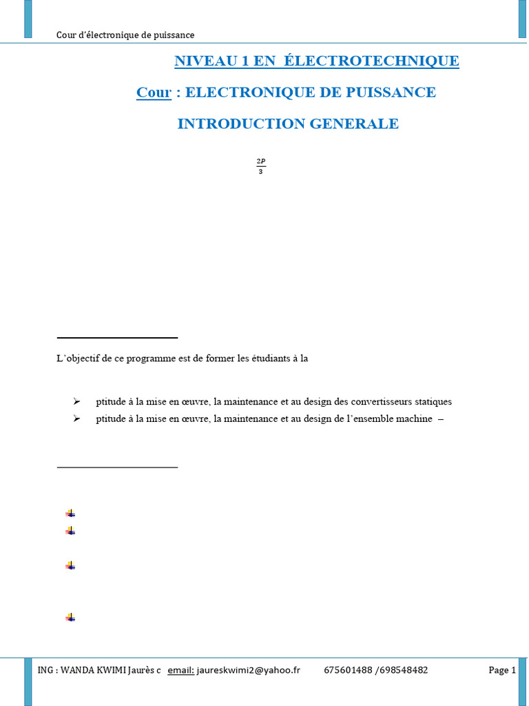 Introduction à l'Électronique de Puissance | PDF | Redresseur ...