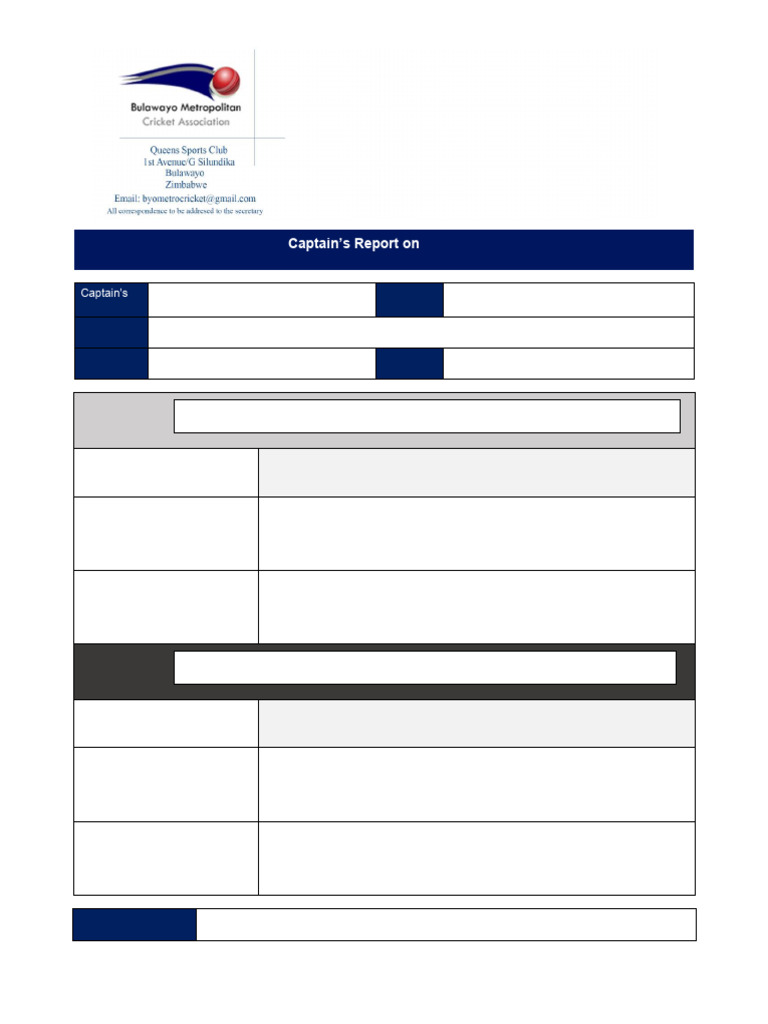 Captain's Report on Umpires Evaluation | PDF