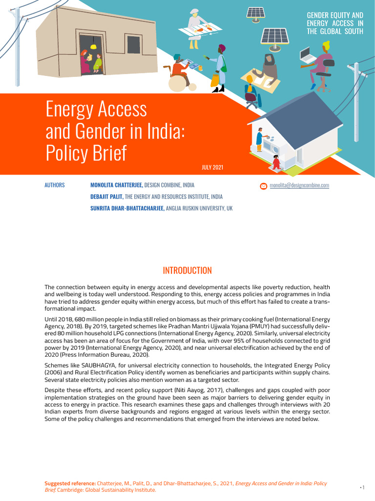 Gender Equity in India's Energy Access | PDF | Policy | International ...