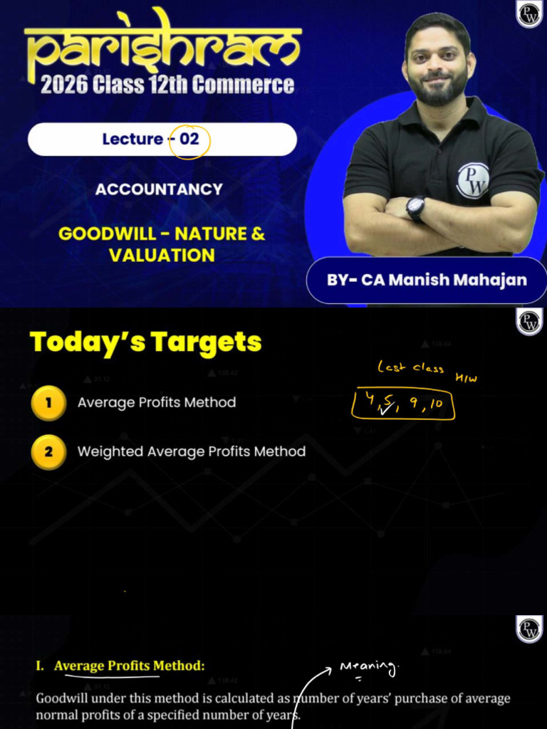 2-Goodwill Nature and Valuation 02 Class Notes | PDF