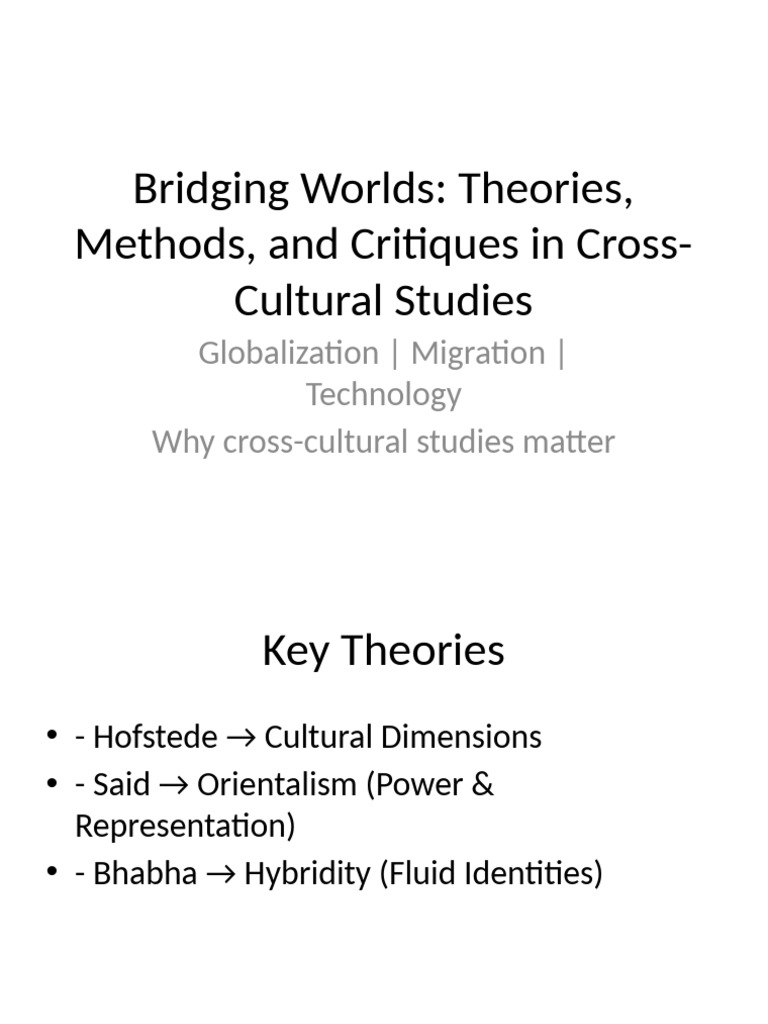 Cross Cultural Studies Presentation-1 | PDF