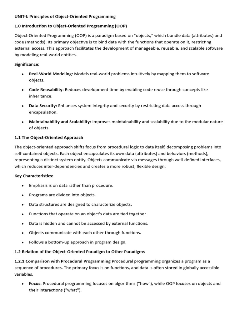 Object-Oriented Programming Principles | PDF | Object Oriented ...