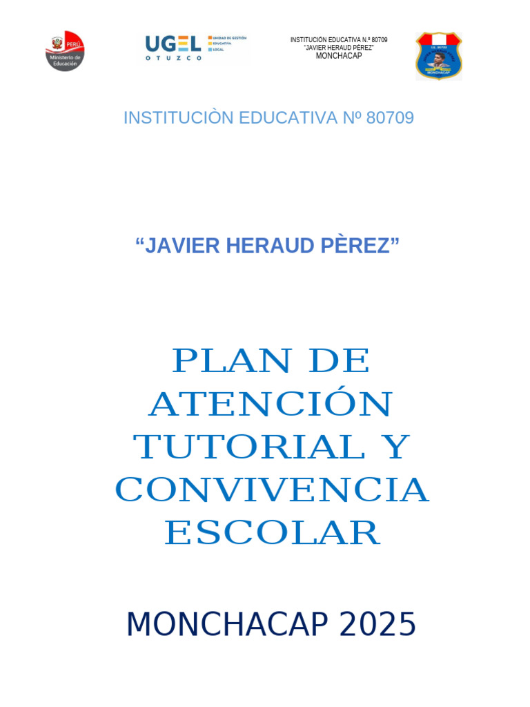 Plan de Tutoría y Convivencia 2025 | PDF | Abuso infantil | Institución