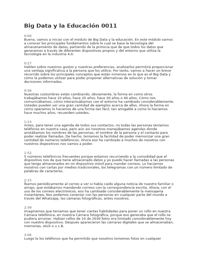 Big Data en la Educación: Fundamentos Esenciales | PDF | Internet | Big ...