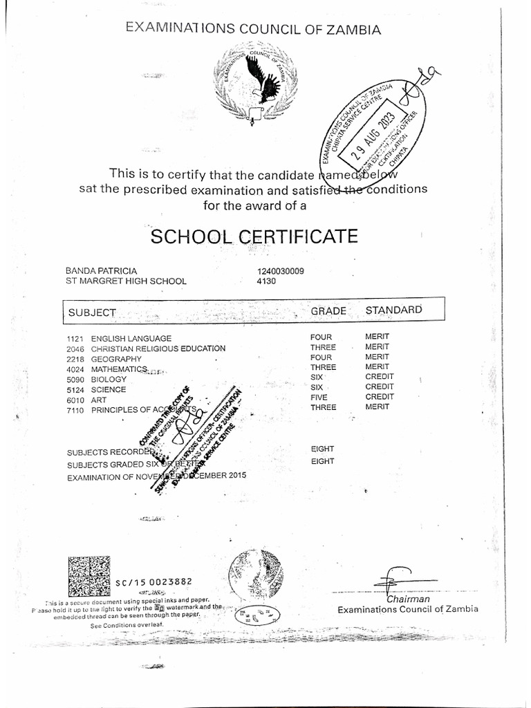 School Certificate | PDF