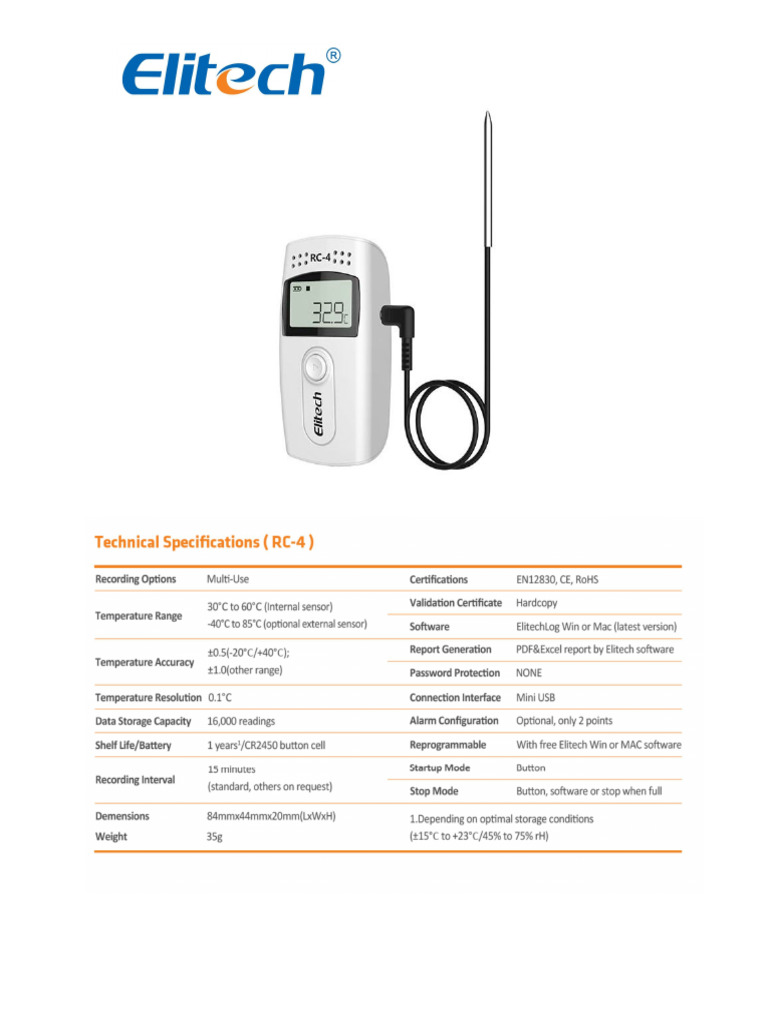 Elitech RC 4 | PDF