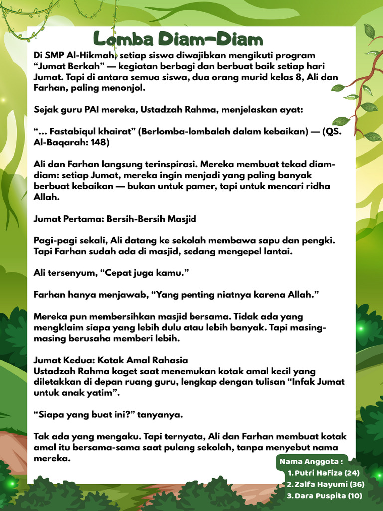 Green White Illustrative Forest Page Border A4 Document.pdf | PDF