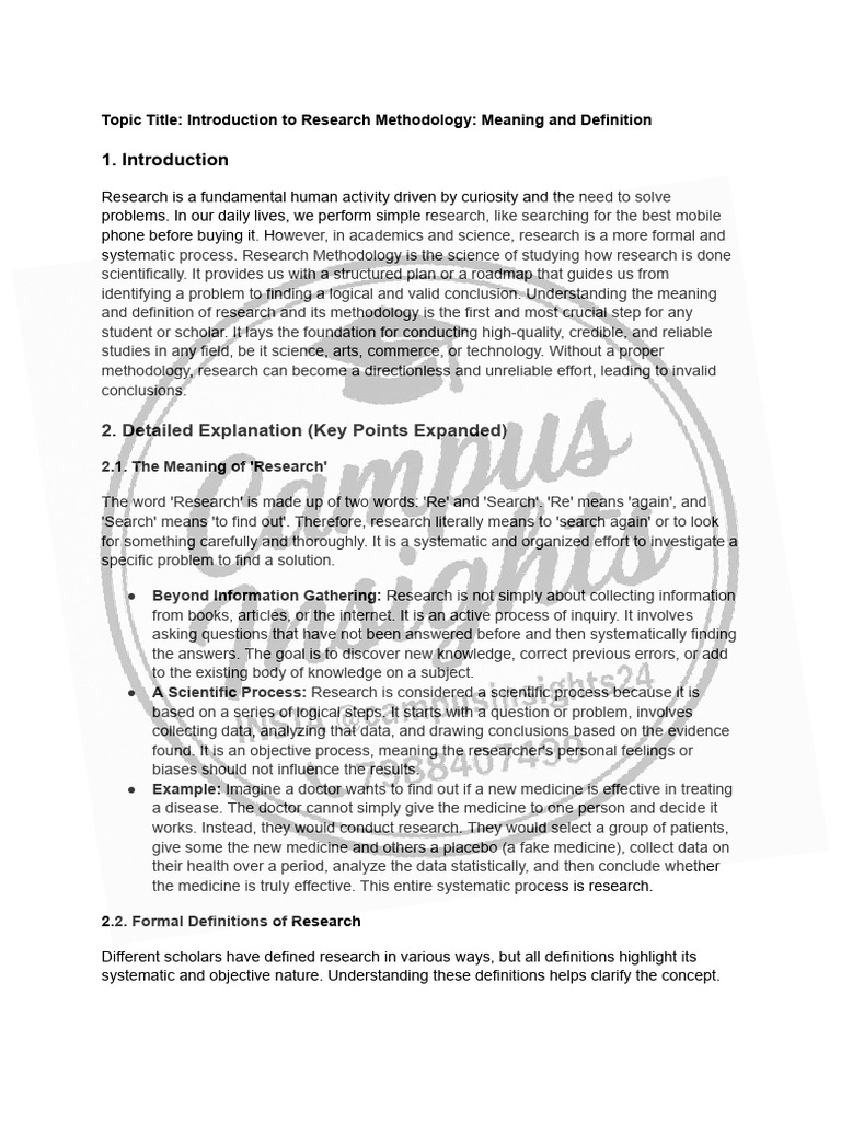 Introduction to Research Methodology | PDF | Methodology | Validity ...
