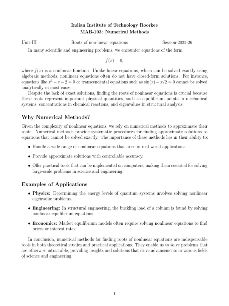 Unit-3 MAB103 | PDF | Equations | Numerical Analysis