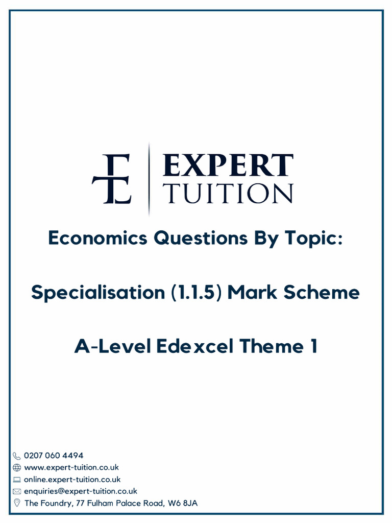 Specialisation and Division of Labour | PDF | Labour Economics ...