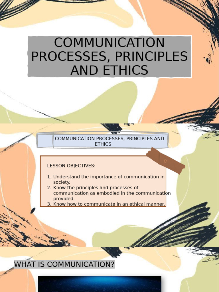 Communication Processes and Ethics Guide | PDF | Communication | Morality
