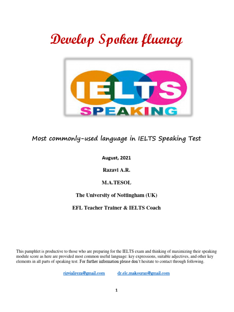 IELTS Speaking Test Language Guide | PDF | Adjective | Subject (Grammar)