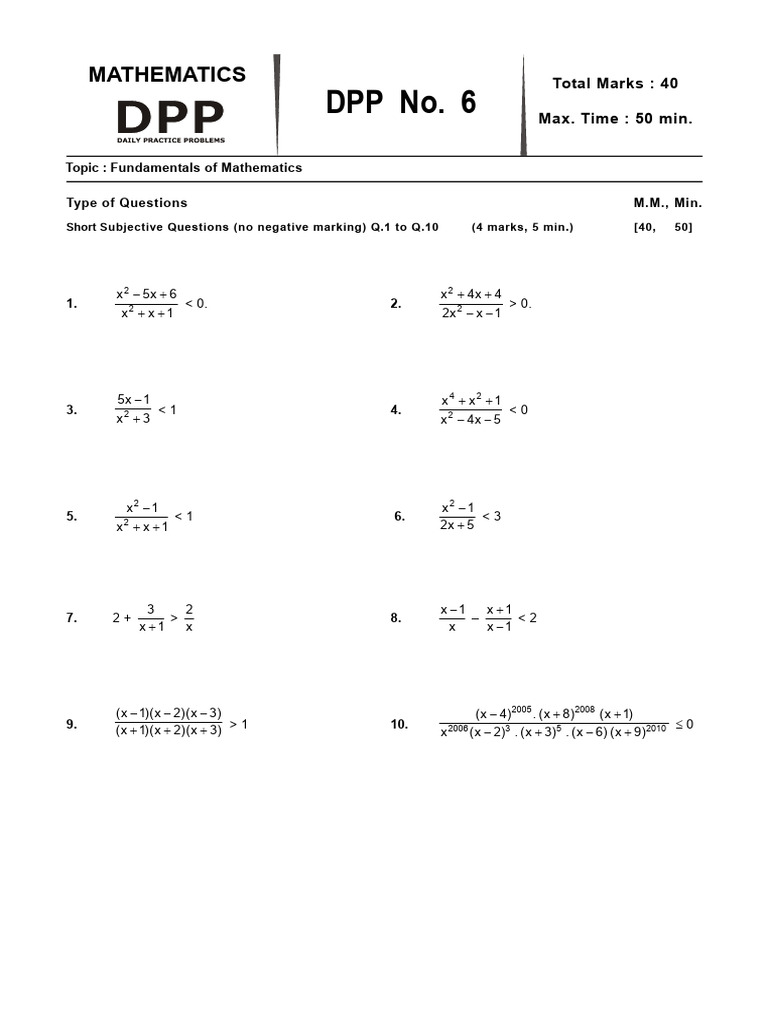 Fom DPP 6 | PDF