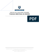 Thesis Writing in Word