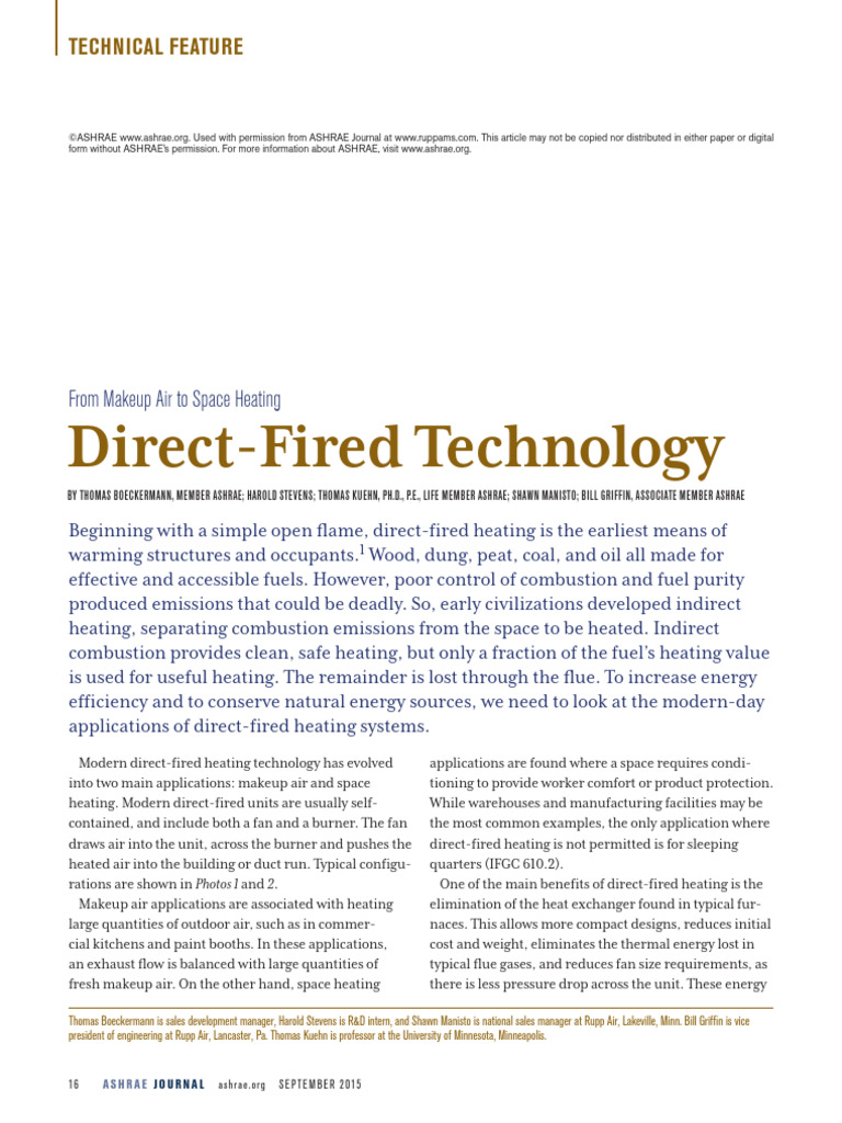 Direct-Fired Heating Systems Explained | PDF | Ventilation ...