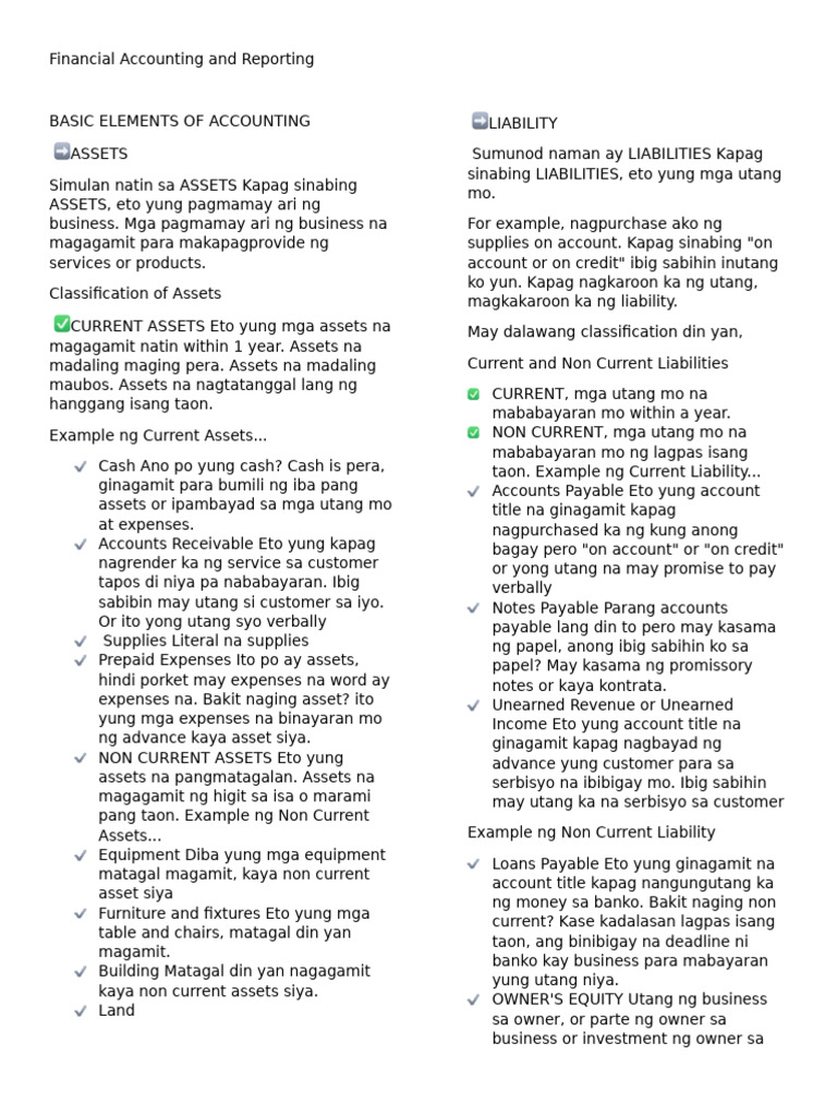 FInancial Accounting and Reporting (Reviewer) | PDF