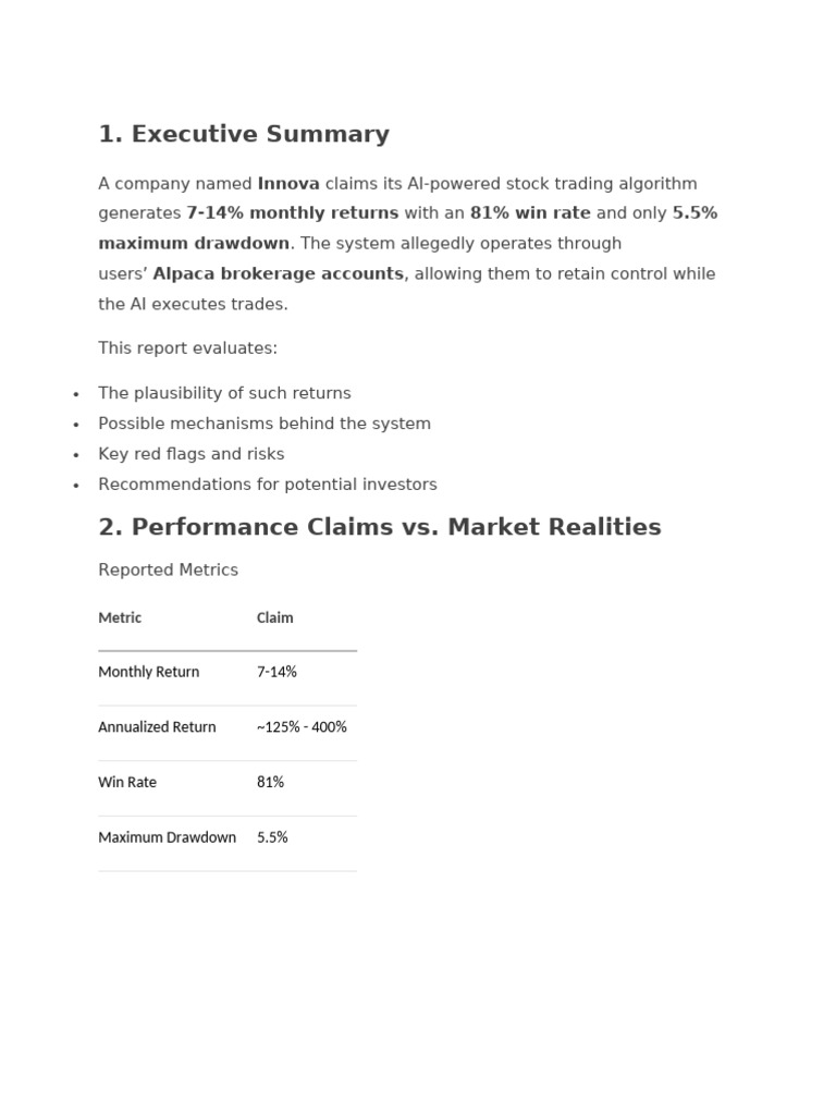 Innova Algorithm Research | PDF | High Frequency Trading | Hedge Fund