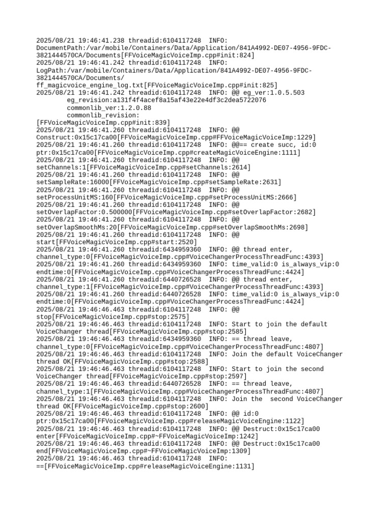 Voice Magic Engine Log Analysis | PDF
