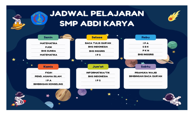 Jadwal Mapel SMP Abkar | PDF