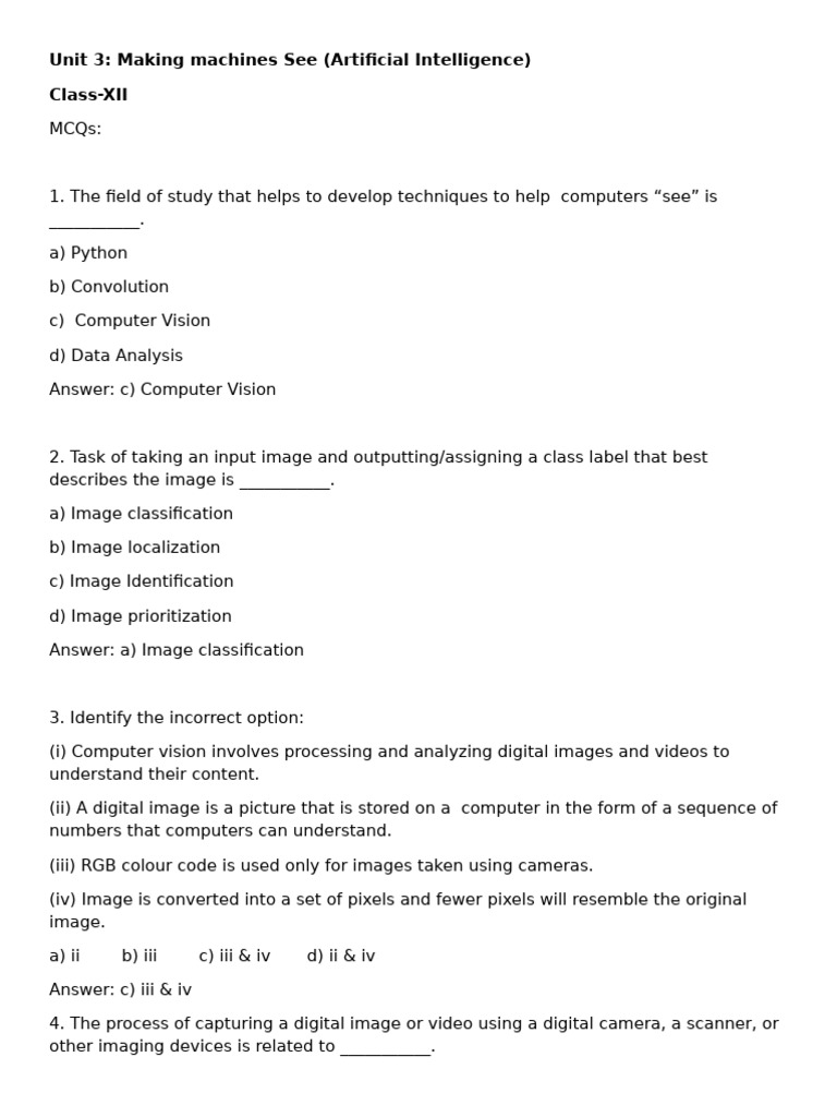 Supervised Learning in Computer Vision | PDF | Computer Vision | Image ...