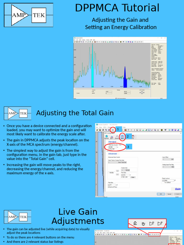 DPPMCA Gain Adjustment and Calibration | PDF | System Software | Computing