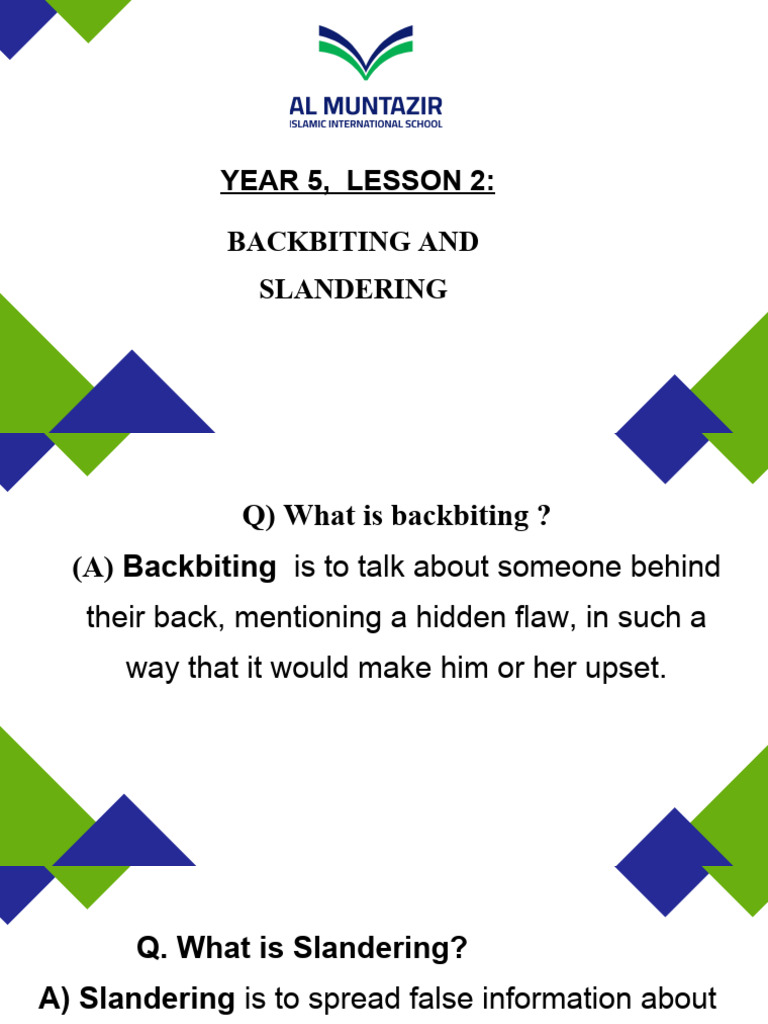 Understanding Backbiting and Slandering | PDF
