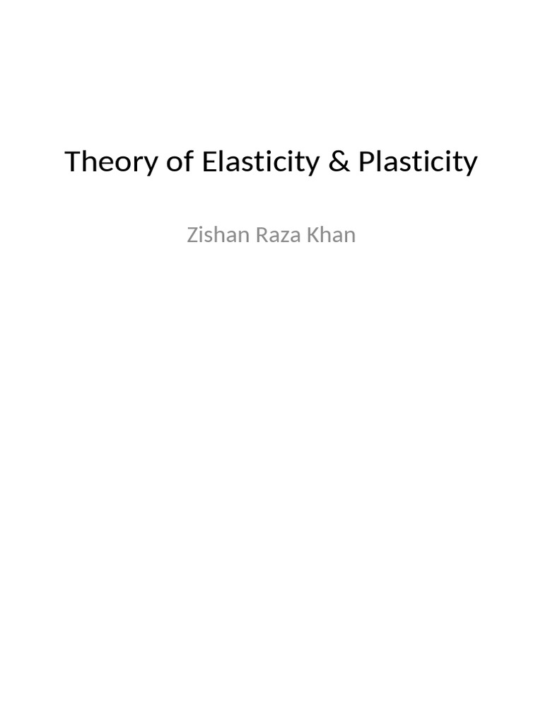 Elasticity and Plasticity Fundamentals | PDF | Stress (Mechanics ...