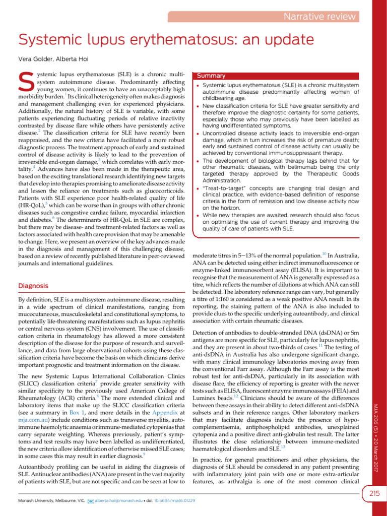 Advances in Systemic Lupus Erythematosus | PDF | Medical Specialties ...