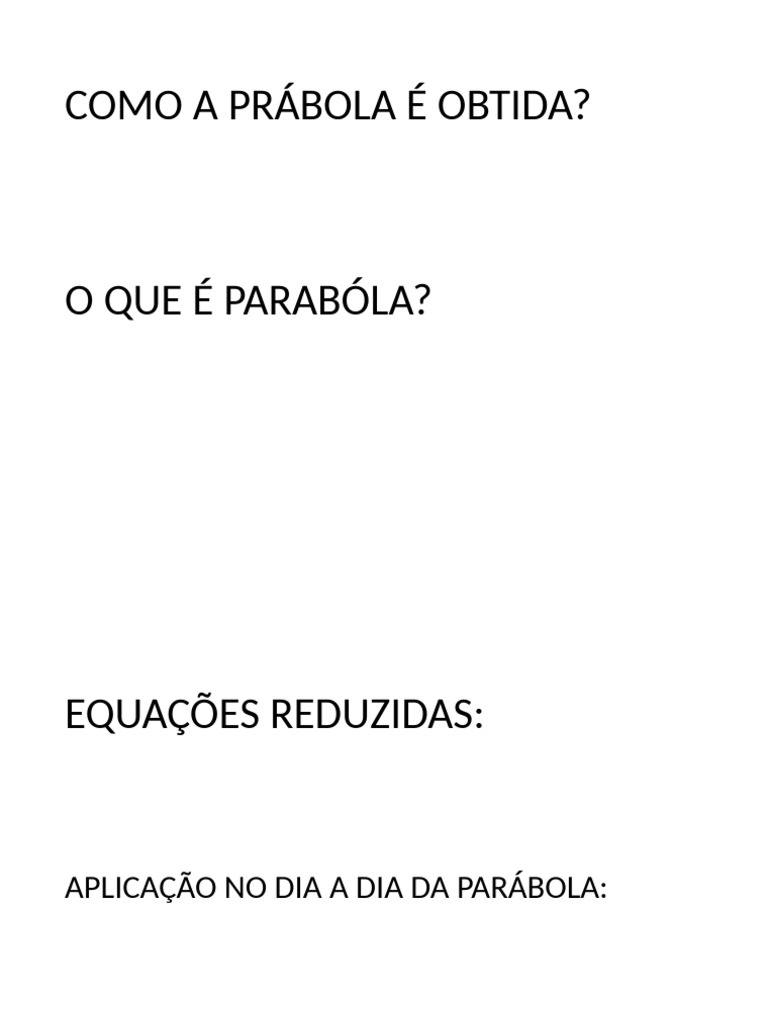 Como A Prábola É Obtida | PDF