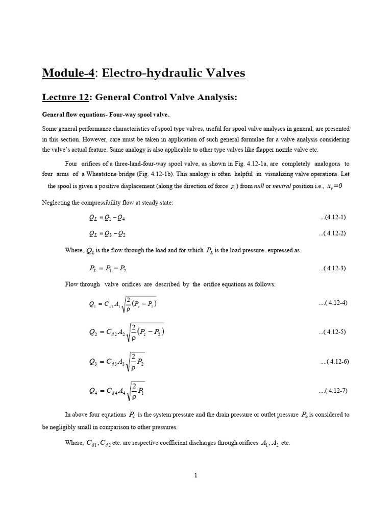 Control Valve Analysis and Characteristics | PDF | Equations | Valve