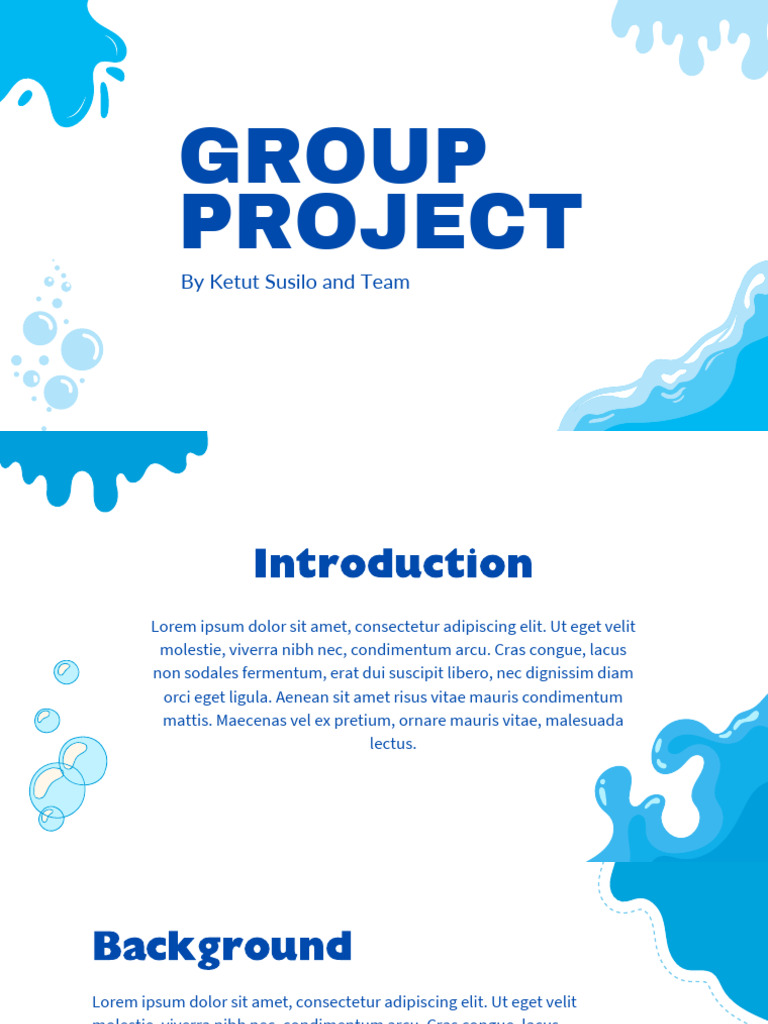 Blue and White Minimalist Water Illustration Group Project Presentation ...