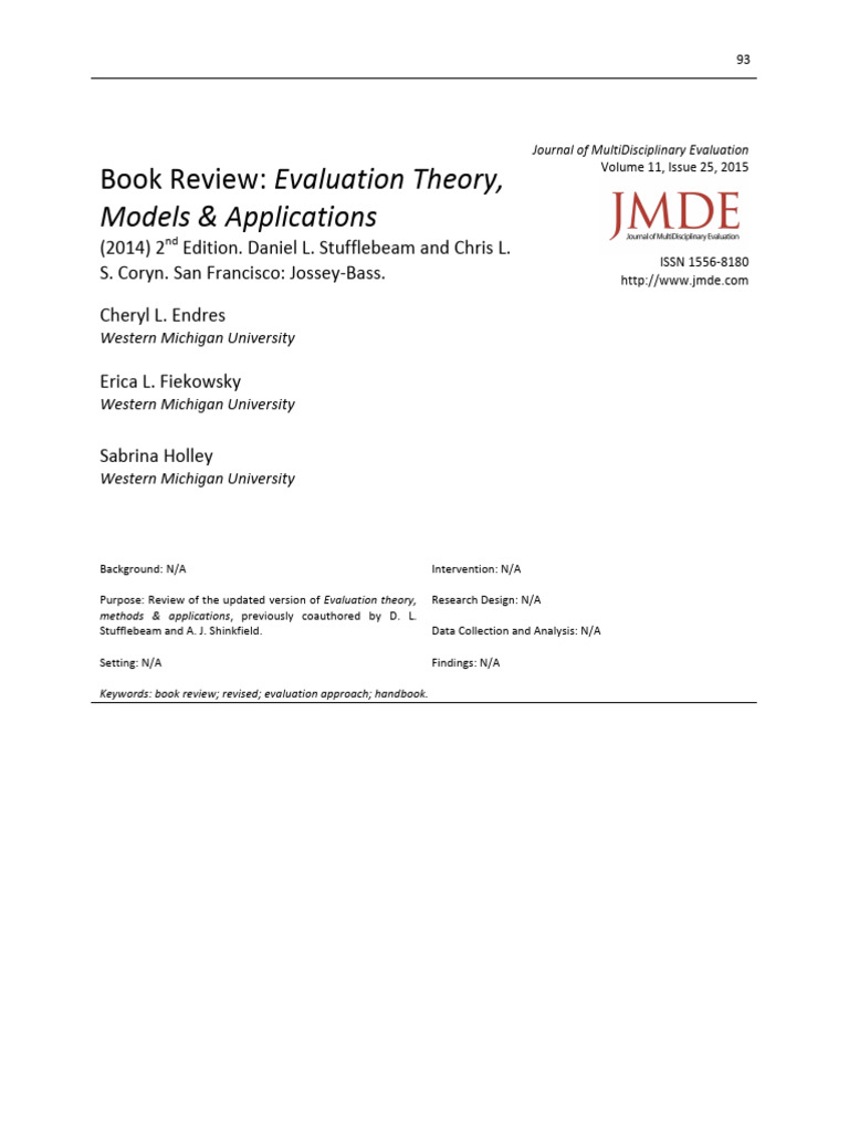 Review of Evaluation Theory Handbook | PDF | Evaluation | Program ...