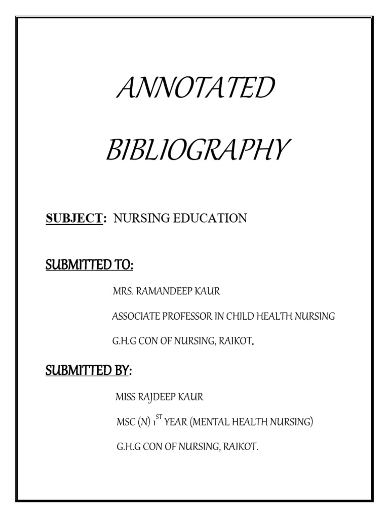 Annotated Bibliography 4bw | PDF | Bibliography | Citation