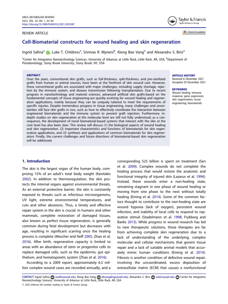 Safina I Cell Biomaterial Constructs For Wound Healing and Skin ...