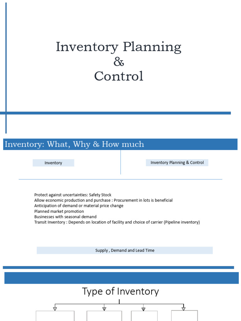 Inventory Planning & Control Strategies | PDF | Standard Deviation ...