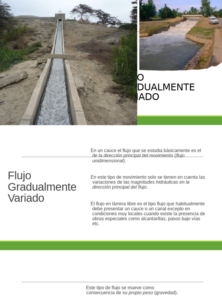 Flujo Gradualmente Variado en Canales | PDF | Flujo | Movimiento (física)