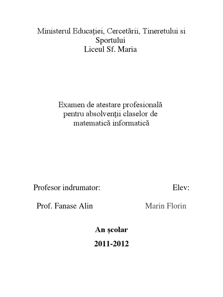 Operatii Cu Multimi Atestat