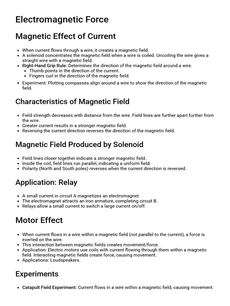 Electromagnetic Force and Applications | PDF | Magnetic Field ...