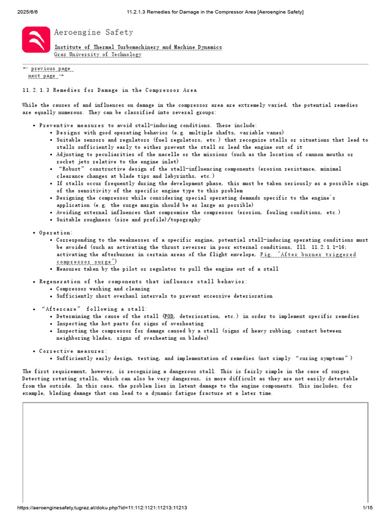 11 2 1 3 Remedies For Damage In The Compressor Area Aeroengine Safety